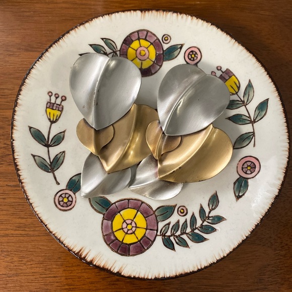 Vintage large statement metal earrings - Picture 1 of 3